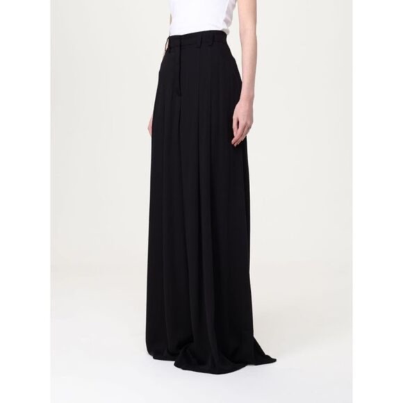 Monot Wide Leg Pants Black Crepe Size 2 Pleated Pockets Made in NYC - Picture 3 of 13